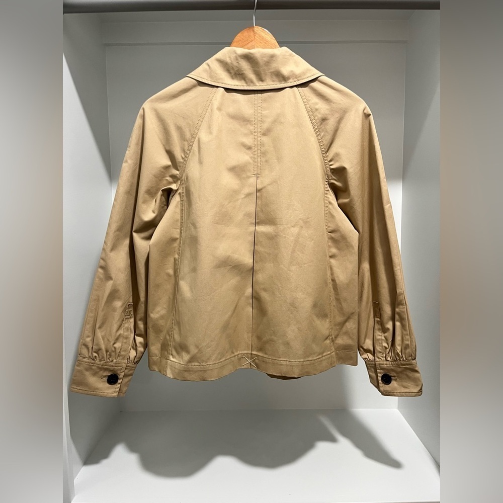 J Crew Factory Short Utility Trench Jacket in British Khaki embroidered size XS - Picture 5 of 14